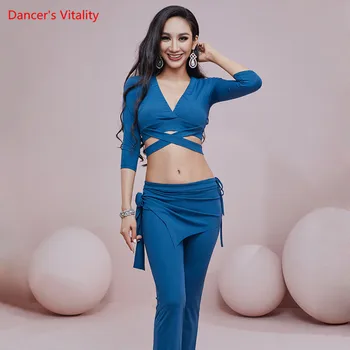 Oriental Top/Püksid V-Kaelus Särk 7-Punkt Varruka Püksid Tava Riiete Komplekt Naine Kõht Dancewear Tulemuslikkuse Riided