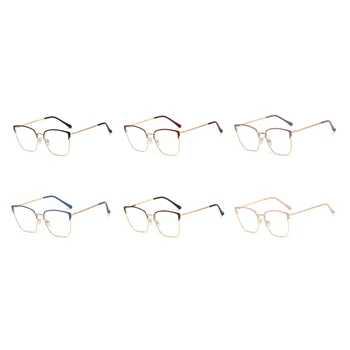 Peekaboo naised on suured prillid metallist raami pooleldi rimless selge objektiiv kulla daamid prillid retsepti roosa punane mood tarvikud