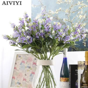Plastikust silk flower romantiline provence ' i kunstlikku lille salvei, lavendel dekoratiivne lill pulm lilled võltsitud flores kimp