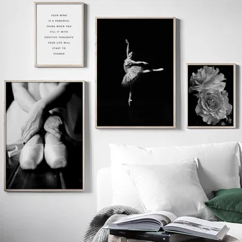 Pojeng Balleti Kingad Tantsu Tüdruk Hinnapakkumisi Seina Art Lõuend Maali Nordic Plakatid Ja Pildid Seina Pildid elutuba Decor
