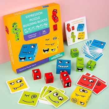 Populaarne Montessori Nägu Muutuvas Loogilist Mõtlemist Koolitus Puidust Laste Varajase Hariduse Haridus Mänguasjad Puidust Plokk
