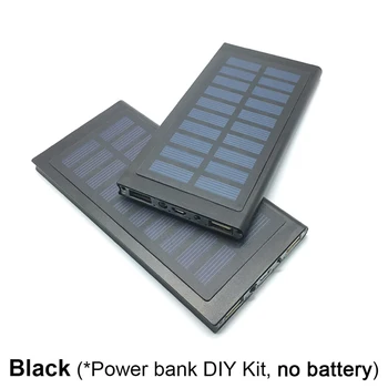 Portable Power Bank 1* 7566121 Solar Power Bank Juhul DIY Box Dual USB Kit Telefoni Laadija Taskulamp 143*75*9mm
