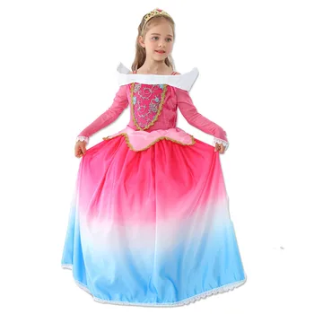 Printsess, Uinuv Kaunitar Tüdrukud Dress Up Kostüüm Tüdruk Gradient Värvi Pikad Varrukad Jõulud Halloween Fancy Kleit