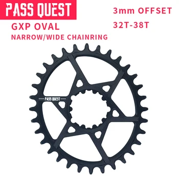 QUEST PASS GXP MTB Ovaalne Crankset Kitsas Lai Chainring Bike Jalgratta Chainwheel/Keti Ratta 3mm Offset 32-38T
