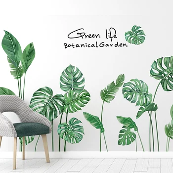 Rohelise Taime Lehed Seina Kleebised DIY Flamingo Seina Kleebised Kleebise eest elutuba Magamistuba Köök Kaunistamine