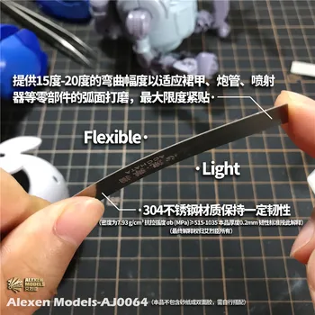 Roostevabast Terasest 0,3 mm Ultra Õhuke Kumer Pind, Lihvimine Faili Kinni Vahendid Gundam Hobi Sõjalise Mudel 10in1