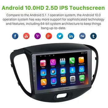 Seicane 2din Android 10.0 Auto Raadio GPS Navigatsiooni Süsteem, 2012 Hyundai I10 Kõrge Versioon HD Puutetundlik toetada Carplay