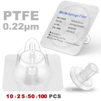 Steriilse Süstla Filtrid,PTFE Membraani 0.22 µm Poori Suurus,13mm Läbimõõduga,10/25/50/100 Tk Üksikult Pakitud poolt Ks-Tek