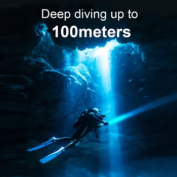 Sukeldumine LED Taskulamp Laetav usb 18650 Aku Taskulambid Võimas LED-välklamp valgust Vee All Kalapüük jahindus tõrvik