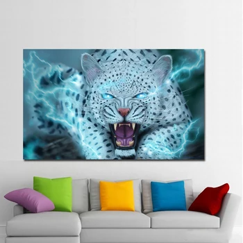 Suur kasside ja Koerte hammaste Lumi leopardid Müha õlimaal, Lõuend Kunsti Väljatrükke elutuba Kodu Kaunistamiseks