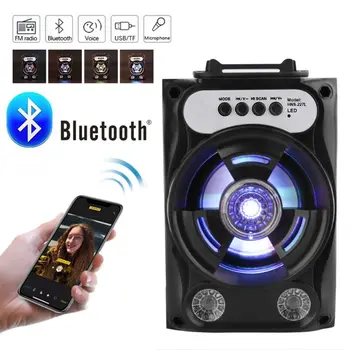 Suured Bluetooth Kõlar Traadita Heli Süsteem Bass Stereo koos LED Valgus
