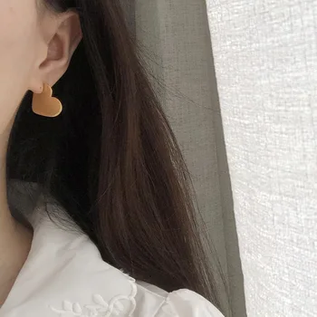 Südame kõrvarõngad roostevabast terasest naiste kulla värvi kordumatu minimalistliku elegantne kõrvarõngad mood 2020