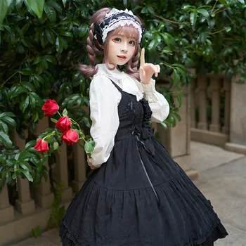 Sügis-talv vintage magus lolita kleit pits bowknot slim kõrge vöökoht velvetist victoria kleit kawaii tüdruk, gooti lolita op cos