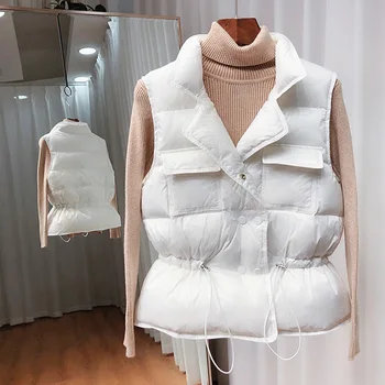 Talve Vest Naiste Kerge Varrukateta Mantel Naine Ultra Light Vest Hingav Korea Fashion Chaleco De Mezclilla Mujer 2021