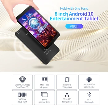 Teclast P80H Tablet Android 10 2GB RAM, 32GB ROM 8 Tolline Tablette 1280x800 IPS SC7731E Quad core Tabletid PC Dual Kaamera, GPS, WIFI,