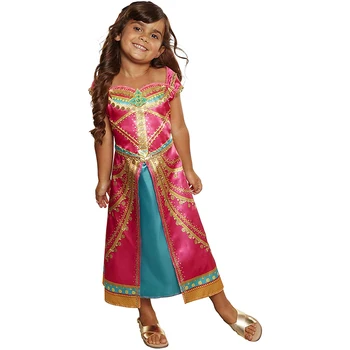 Tüdrukud Aladdin Jasmine Printsess Kleit Lapsed Halloween Kostüüm Fuksia Roosa Fancy Riided