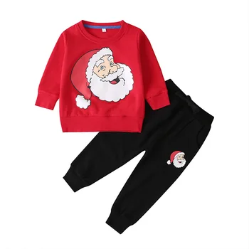 Unisex Lapsed Komplekt 2TK Poiste Riided 2-6T Puuvillast Pusad+Püksid Jõulud Sügisel Täis Varruka Pullover Tüdrukutele Riided Prindi