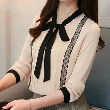 Uus 2020. aasta mood naiste pluus särgid sifonki pikad varrukad naiste topid office lady pluus särk blusas femininas 0473 30