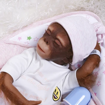 Uus 20inch käsitsi valmistatud uuestisündinud Monkey väga pehmest silikoonist vinüül Ahve nukk Macaco boneca bebe uuestisündinud kingitus