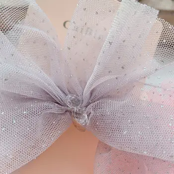 Uus laste peakatted glitter net crystal bow tüdrukud vajutage clip