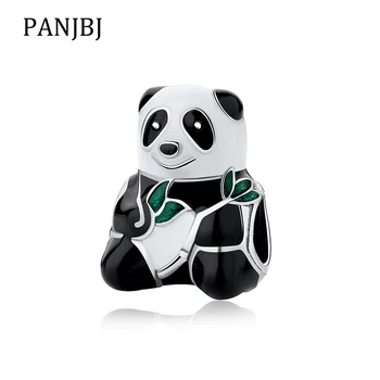 Uus Originaal 925 Sterling Hõbe Rant Võlusid Panda Karu Silver Võlu Emailiga Helmed Sobivad Käevõrud DIY Naiste Ehted