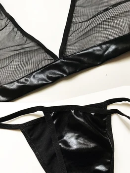 Uus seksikas Pesu Kuuma Musta Pitsi Servjätkatud Erootiline Naistepesu Kostüümid Kiusatus Läbipaistev Sleepwear Rinnahoidja Komplekti