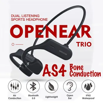 Uus Tehnoloogia AS4 Õhu Juhtivus Peakomplekt Mitte Kõrva Valutu Kõrvaklapid koos Mikrofoniga Handsfree Kõrvaklapid Veekindel Peakomplekt Sport