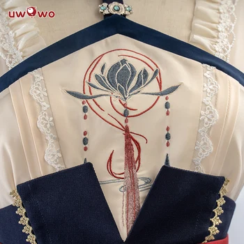 Uwowo Algne Kujundus Valge Kaste Chinoiserie Lolita Kleit Cosplay Kostüüm