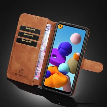 Vintage Klapp Nahast Kott Täieliku Kaitse Case for Samsung Galaxy A21S A31 A51 A71 5G M21 S20 S10 koos Kaardi pesa Kate Telefon