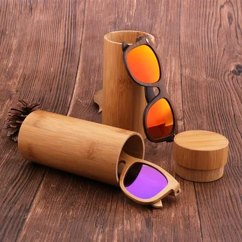 Vintage Käsitsi valmistatud Bambusest Prillid Juhul Meeste Silindriline Retro Päikeseprillid Kasti Factory Direct Müük Custodia kohta occhiali