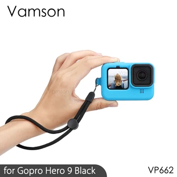 Vlog Pehme karpi koos Kaamera Objektiivi jaoks GoPro Hero 9 Must Silikoonist Droproof Vlogging Juhul Puuri Komplekt VP662