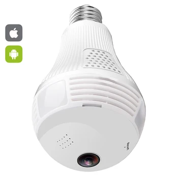 Wifi Panoraam Fisheye 360 kraadi Kaamera Traadita IP LED Lamp Mini Kaamera 2MP 3D VR 1080P Turvalisuse Pirn, WIFI, Kaamera CCTV