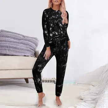 ZITY 2020. aasta Sügis-Talvel Siserõivad Naiste Pyjama Set Tie-Dye Kodus Kandma Salong Komplekt Homewear Naiste Pikad Varrukad Lounge Kanda