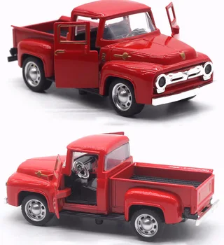 1:32 Sulam, Tõmba Tagasi Mänguasi Suur Simulatsioon Ford Pickup, Vintage Auto Topelt Uks Diecast Sõidukite Miniatuurne Mudel Poiss Poiss Kingitus