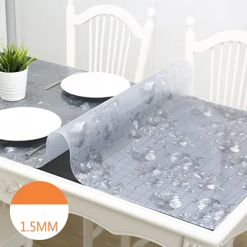 1,5 mm paksune pvc tabel lapiga laudlina pehme klaas kristall juhatuse PVC Tablemat Veekindel Oilproof Köök, Söögituba taldrikualus Pad