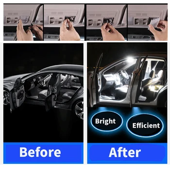 10tk Valge LED Lambi Auto Pirnid Interjööri Pakett Komplekt Hyundai Elantra 2011-2017 Kaart Dome Pagasiruumi numbrimärk Valgus