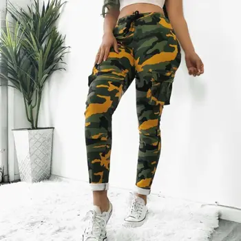 2019 Mood Sõjalise Kamuflaaž püksid naiste Armee kõrge vöökoht lahti Camo Püksid Püksid Street Jogger sweatpants
