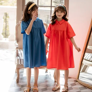 2020. Aasta Uus Ema Ja Tütar Kleit Riided Puuvill Suur Tüdruk Kleit Suvel Punane Sinine Teismeliste Laste Kleit Moe Riided