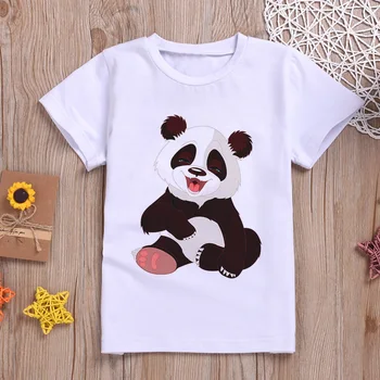 2020 Laste ümber Kaela Särk Armas Panda Bear Muster Print T-särgi Tüdruk, Lühike Varrukas Poiste T-Särgid, Vabaaja Disain Lapsed Riided