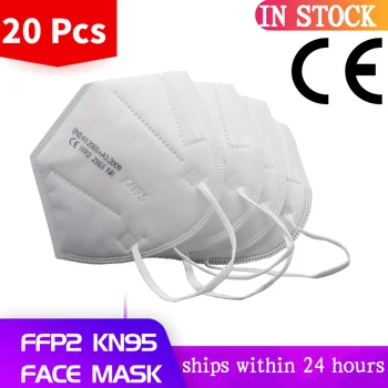 20PCS CE FFP2 Mask 5 Kihti Respiraator Tolm Mask Näo Ohutuse Kaitsva KN95 Maskid Suu Filter Korduvkasutatavad FPP2 FPP3 mascarillas