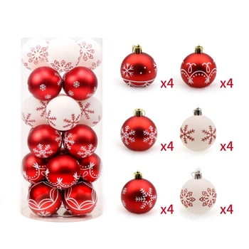 24tk 6 cm Jõulud palli kaunistused 6 stiile Jõulud palli ripats teenetemärgi GXMA