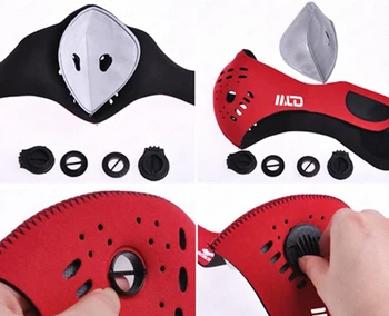 2tk Mehed Naised Väljas Pestav Mitte-kasutatav Face Mask koos kahe Hinge Ventiilid 5-kiht Meltblown Mitte-kootud Filter, Tihend Pad