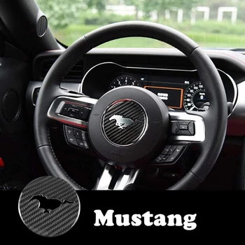 3D-Lihtne Paigaldada Mitte Tõsta Isekleepuv Rool Carbon Fiber Kleebis Must Veekindel Tolmukindel Ford Mustang 2016-2020