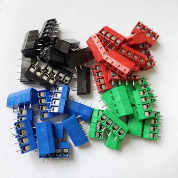 500PCS/PALJU kf301-3p liimida, kruvi tüüp PCB kaugus 5.0 terminal, raud suu nelja värvi KF301 must, sinine，punane, roheline,