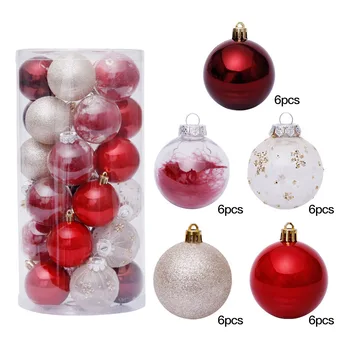 6cm 30pcs Jõulupuu Rippuvad Pallid Home Office Mall Puu Plastikust Pallid Ripuvad Decor Ornament