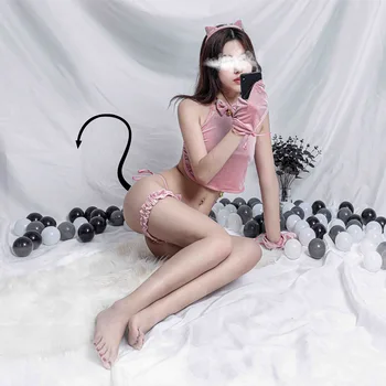 6tk/set Jaapani Tüdrukud Pesu Custumes Seksikas ööklubi Katze Uniformes Porno Armas Kass naiste -, Köie -, mängides Cosplay Riided