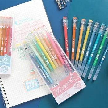 9 Tk / Set geel pliiatsid Nõela kirjatarvete Kawaii pastapliiatsid geel värviline pliiats armas office tarvikud olored koolitarbed