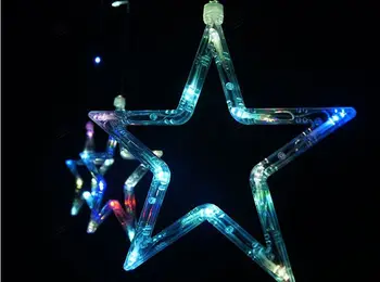AC 220V Värvikas Tähte Väljas Pool Teenetemärgi Kardin String Led tuled Star Stiilis Jõulud, Peod, Pulmad