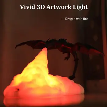 Ainulaadne 3D-Kunsti Draakonid Öö Valguses Uuenduslike Hingamine Desktop Koju Lamp Parim Kingitus Lastele, Pere