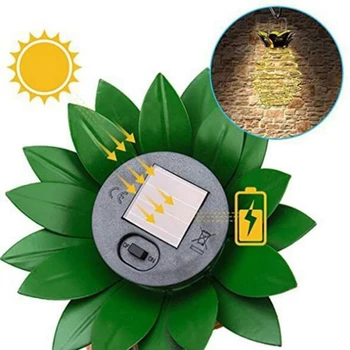Ananass on Päikeseenergia Lamp, Sepistatud Raua-Lamp, LED Aed Vask Lamp Võib Flex Veekindel Väljastpoolt Saab Riputada Puhkus Valgustus